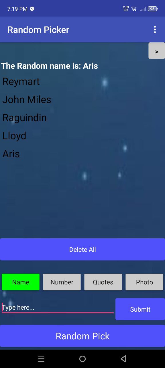 Random Picker — picker result